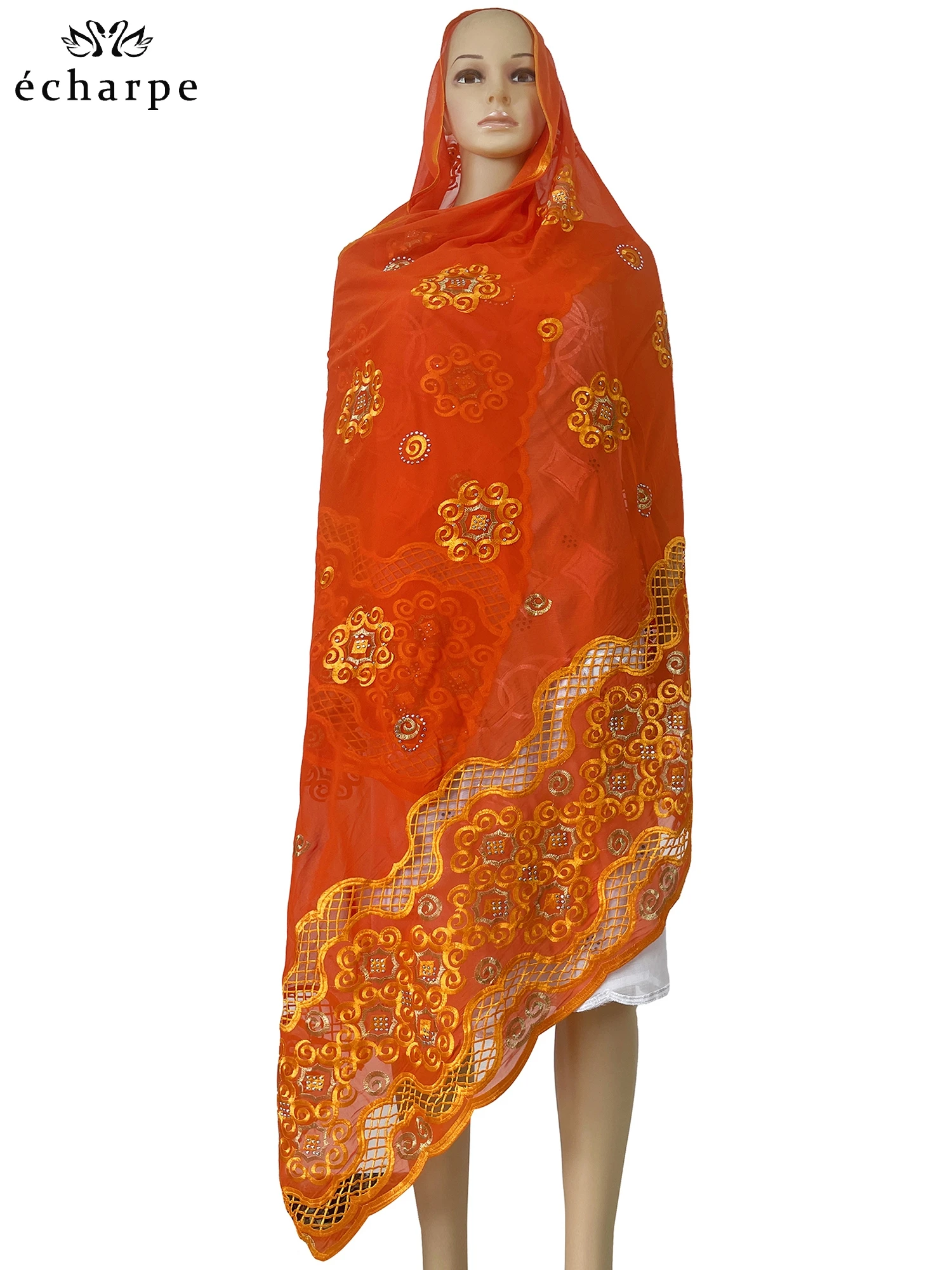 New Style African Muslim Headite Cotton Embroidered Scarf Dubai Headscarf Shawl Islamic Ramadan Hijab Prayer Scraf