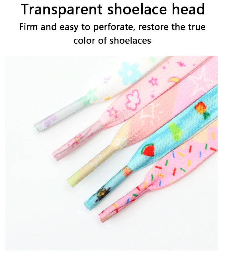 Flat Shoelaces for Sneakers Tennis Shoe Laces Rainbow High Shoelace Printing Pattern Women Man Child Shoe Lace Shoe Accessories