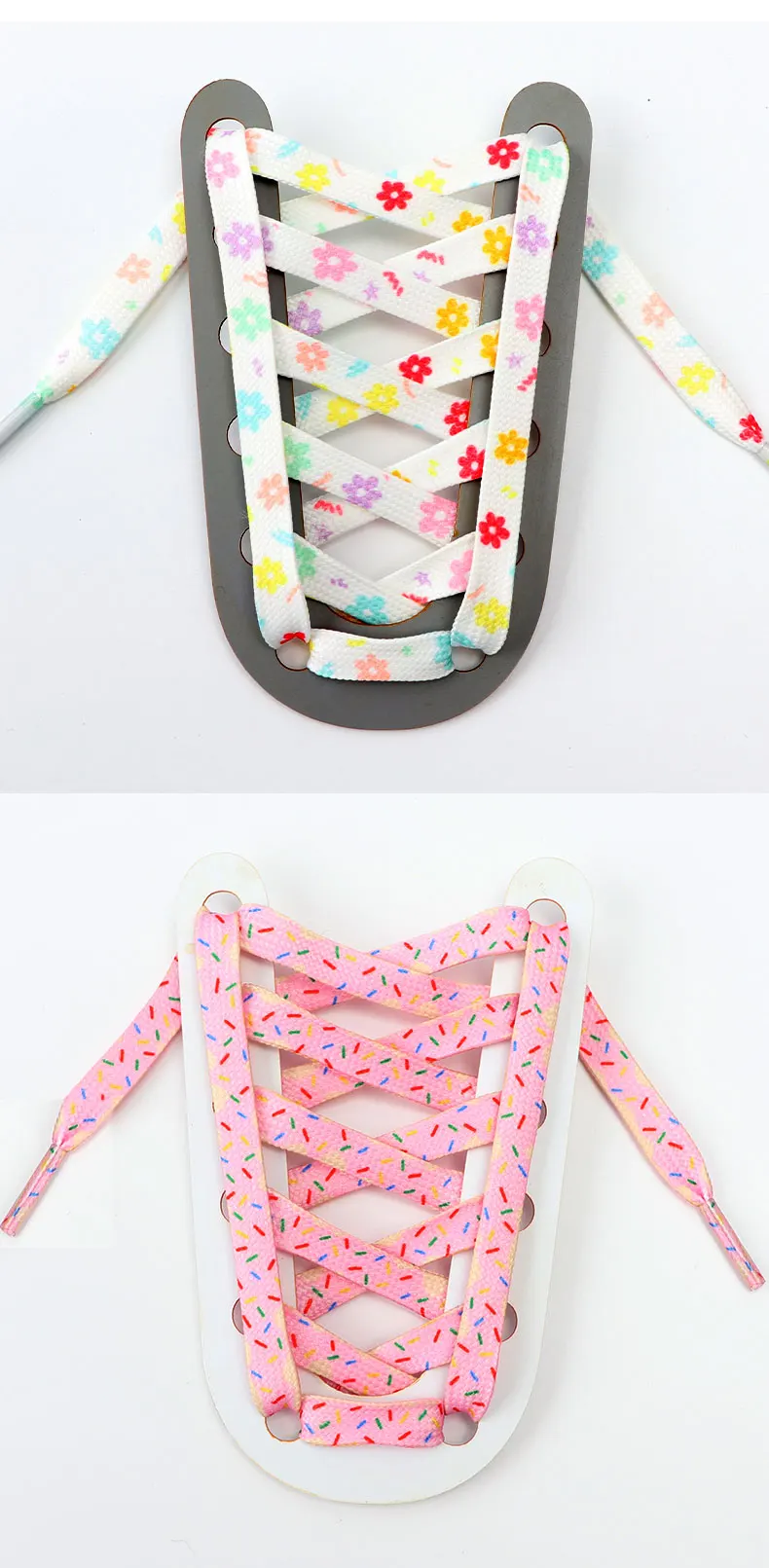 Flat Shoelaces for Sneakers Tennis Shoe Laces Rainbow High Shoelace Printing Pattern Women Man Child Shoe Lace Shoe Accessories