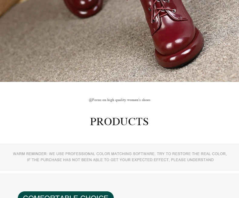 PRXDONG Women's Genuine Cow Leather Autumn Winter Shoes Ankle Boots Chunky High Heels Round Toe Lace Up Dress Party Short Boots