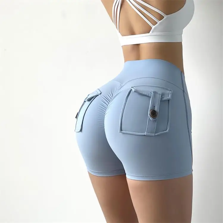 TRY TO BN Sports Shorts Yoga High Waist Scrunch Leggings Push Up Gym Fitness Workout Butt Lifting Run Short Cycling Tights Women