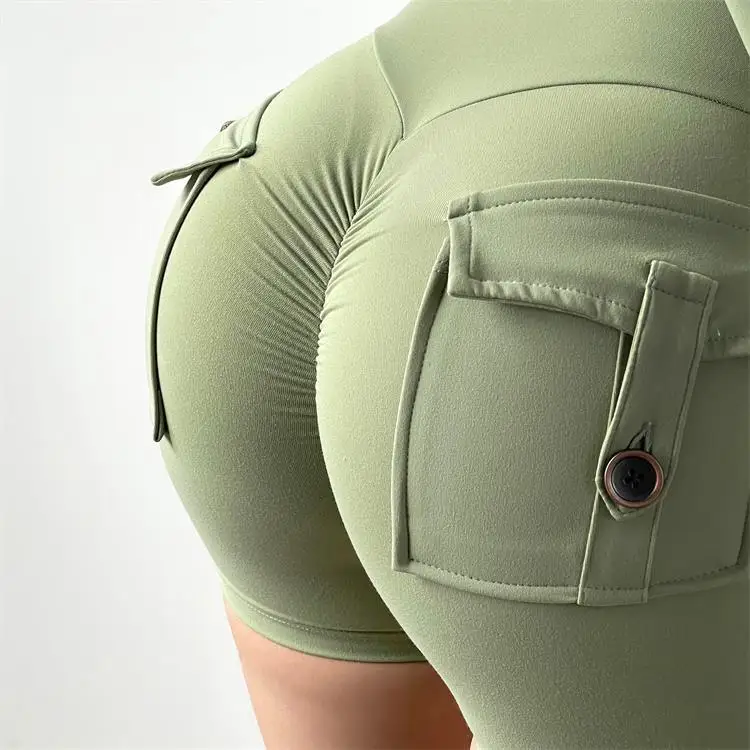 TRY TO BN Sports Shorts Yoga High Waist Scrunch Leggings Push Up Gym Fitness Workout Butt Lifting Run Short Cycling Tights Women
