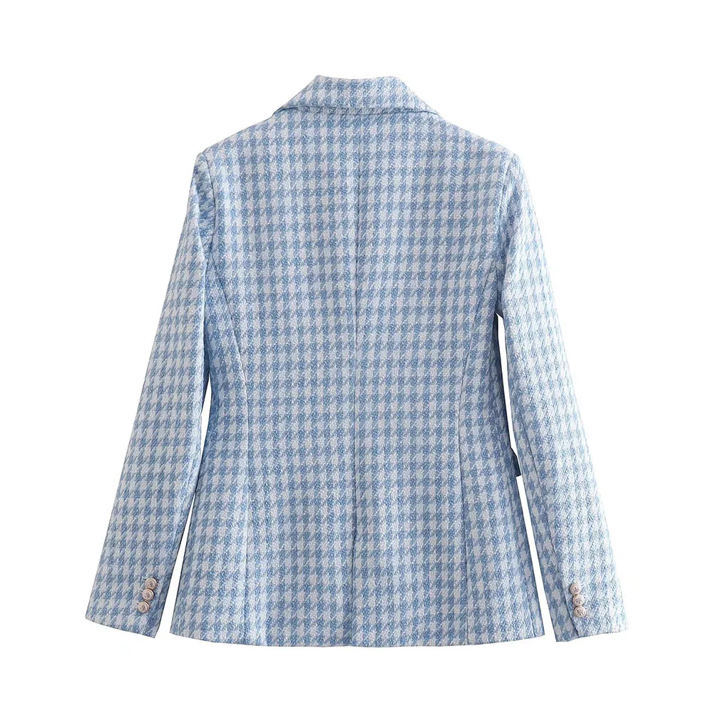 Klacwaya Blazer Women Shorts Sets Woman 2 Pieces Chic Office Lady Suit Skirt And Jacket Plaid Female Suits