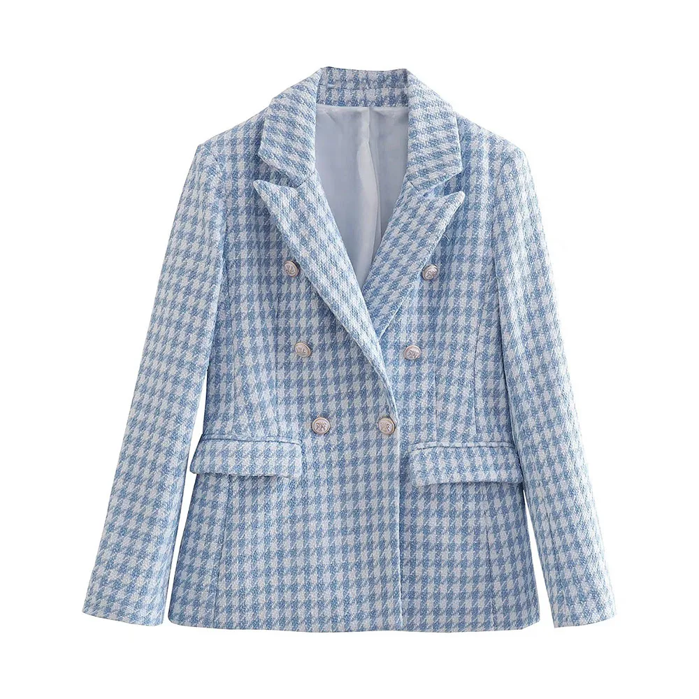 Klacwaya Blazer Women Shorts Sets Woman 2 Pieces Chic Office Lady Suit Skirt And Jacket Plaid Female Suits