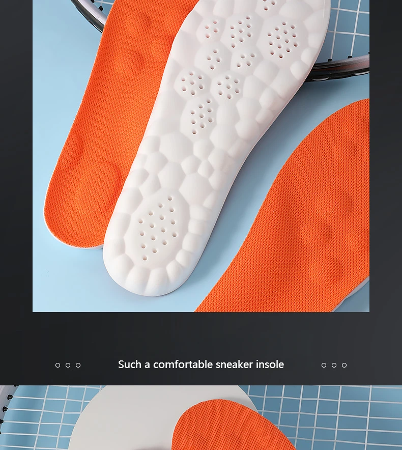 PU Massage Sport Insoles For Shoes Men Antibacterial Deodorant Running Insole for Feet Shock Absorption Sole Non Slip Shoe Pads