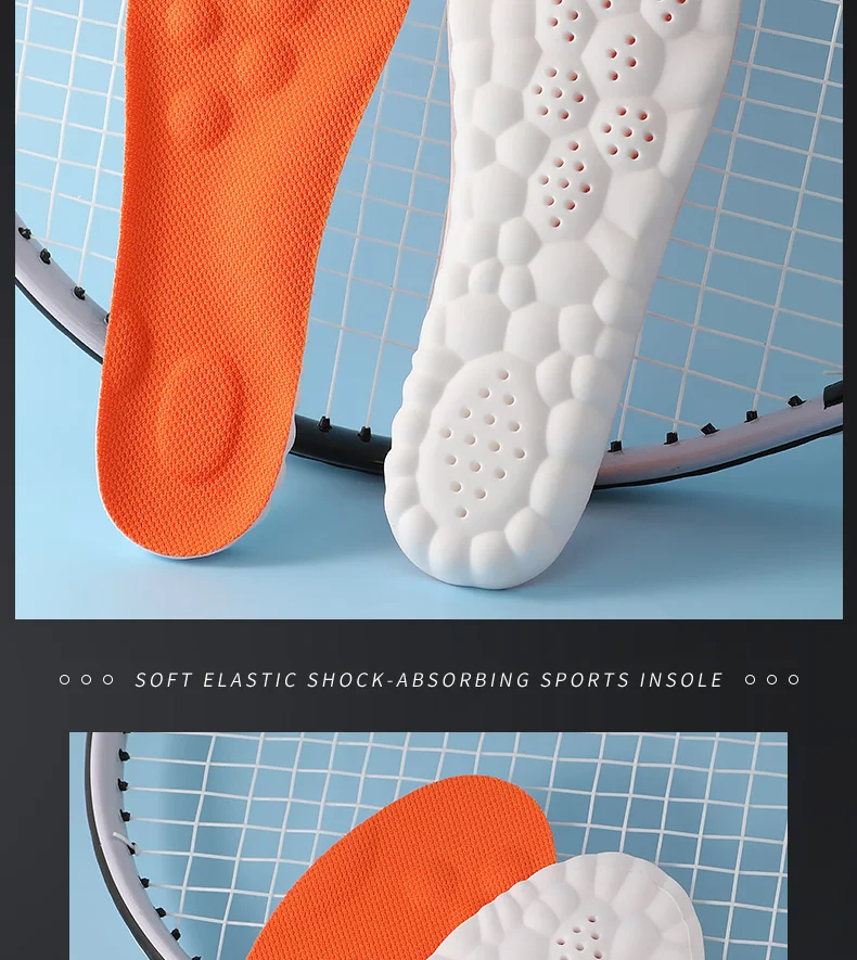 PU Massage Sport Insoles For Shoes Men Antibacterial Deodorant Running Insole for Feet Shock Absorption Sole Non Slip Shoe Pads