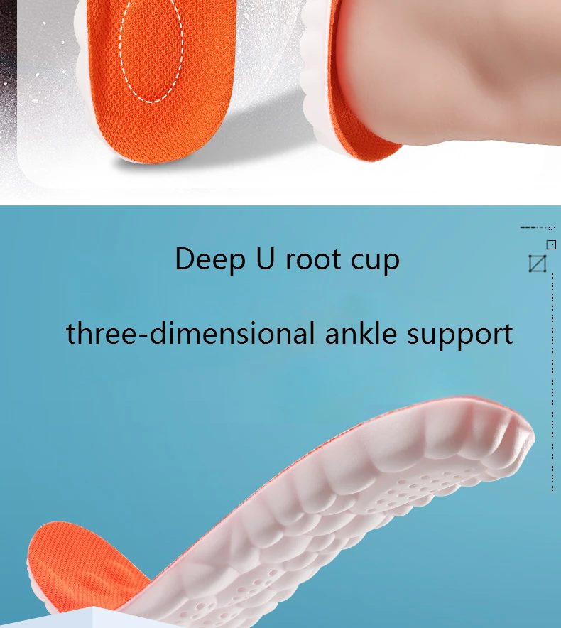 PU Massage Sport Insoles For Shoes Men Antibacterial Deodorant Running Insole for Feet Shock Absorption Sole Non Slip Shoe Pads