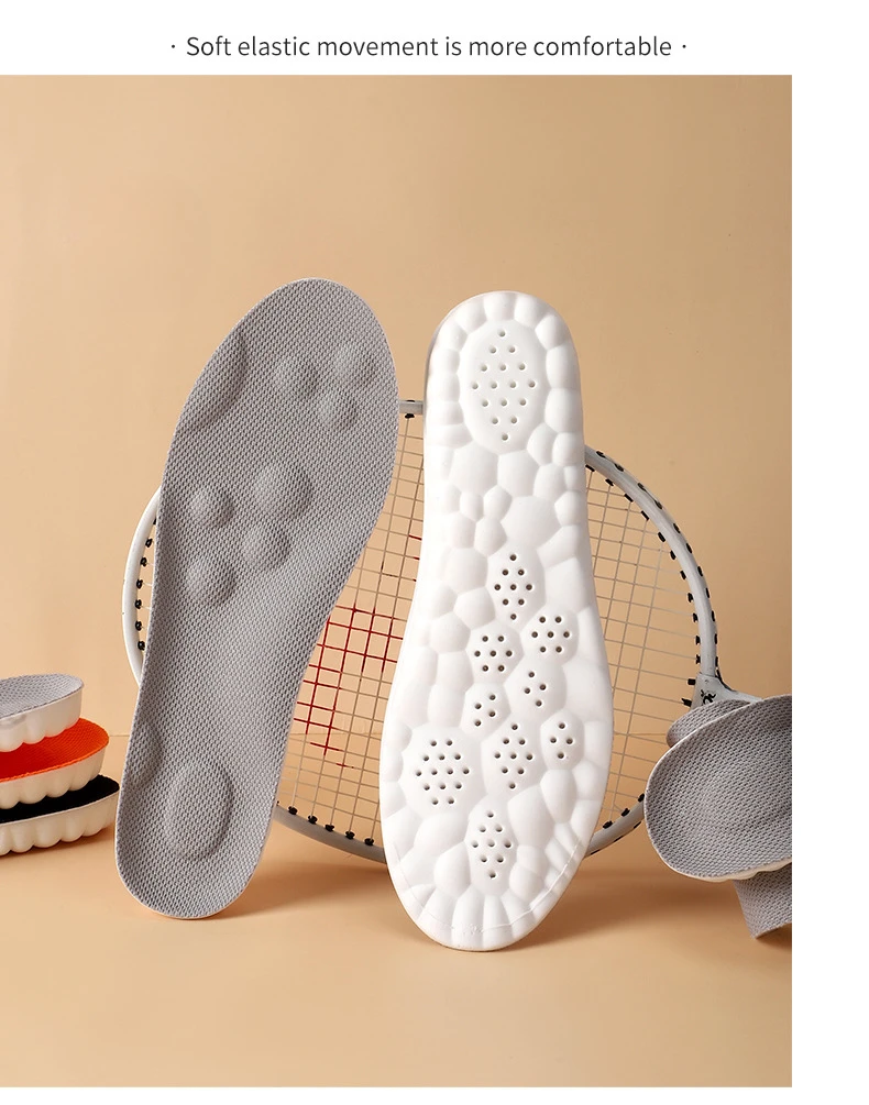 PU Massage Sport Insoles For Shoes Men Antibacterial Deodorant Running Insole for Feet Shock Absorption Sole Non Slip Shoe Pads