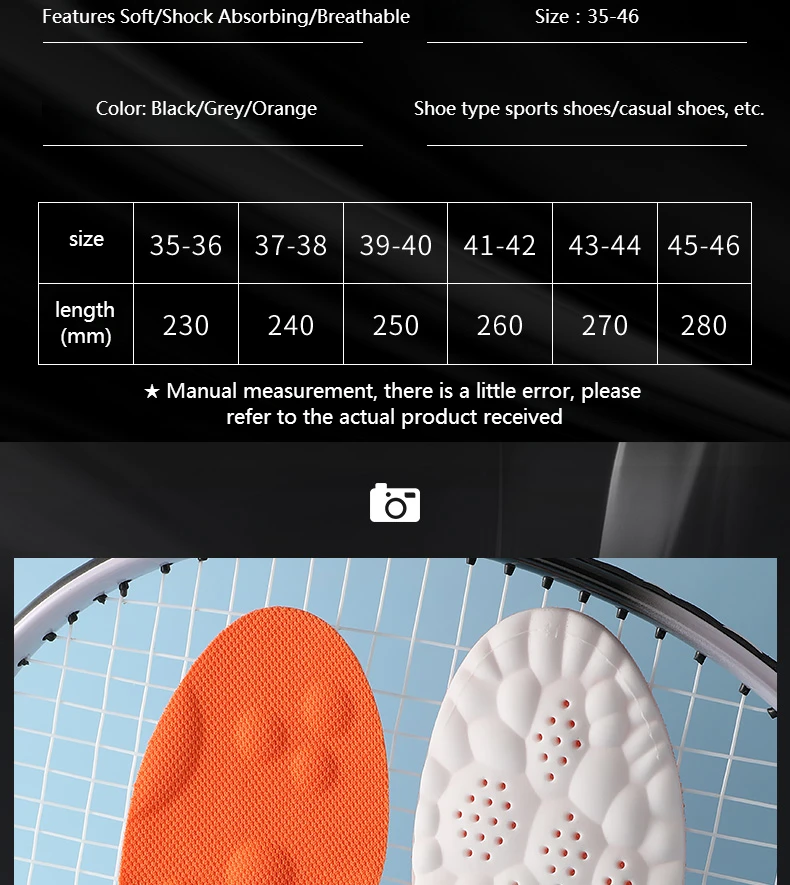 PU Massage Sport Insoles For Shoes Men Antibacterial Deodorant Running Insole for Feet Shock Absorption Sole Non Slip Shoe Pads