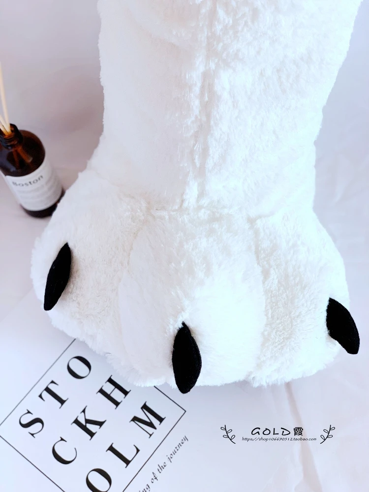 Fashion snow white platform slippers winter warm fur shoes designer bear paw home gift slippers for wife and husband