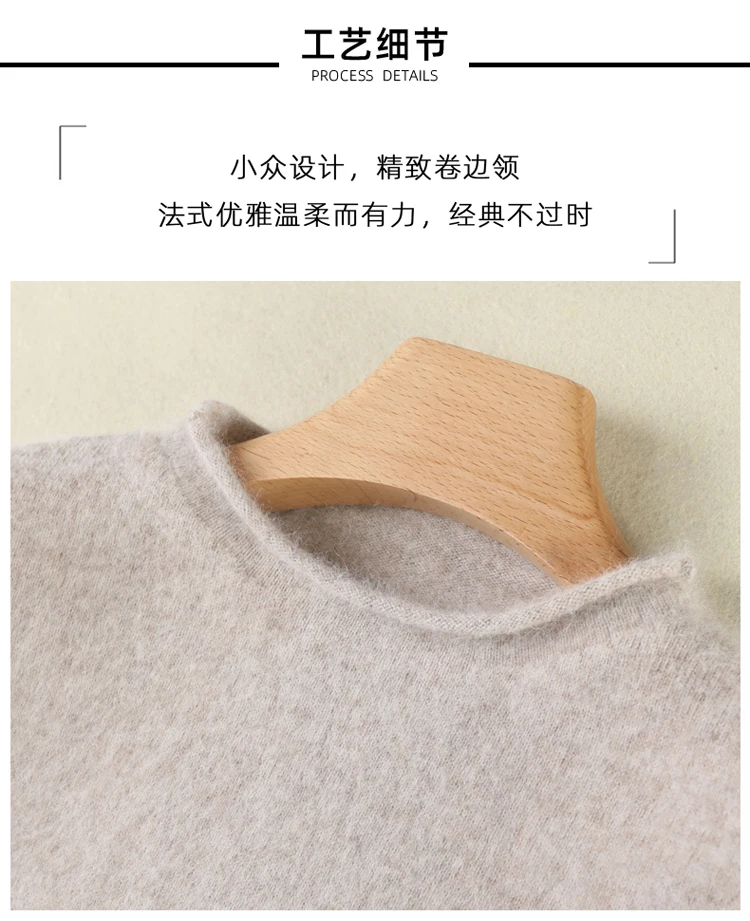 Autumn and Winter 2022 New Women's Sweater 100% Mink Cashmere Women's O-Neck Pullover Casual Knitting Korean Loose Fashion Top