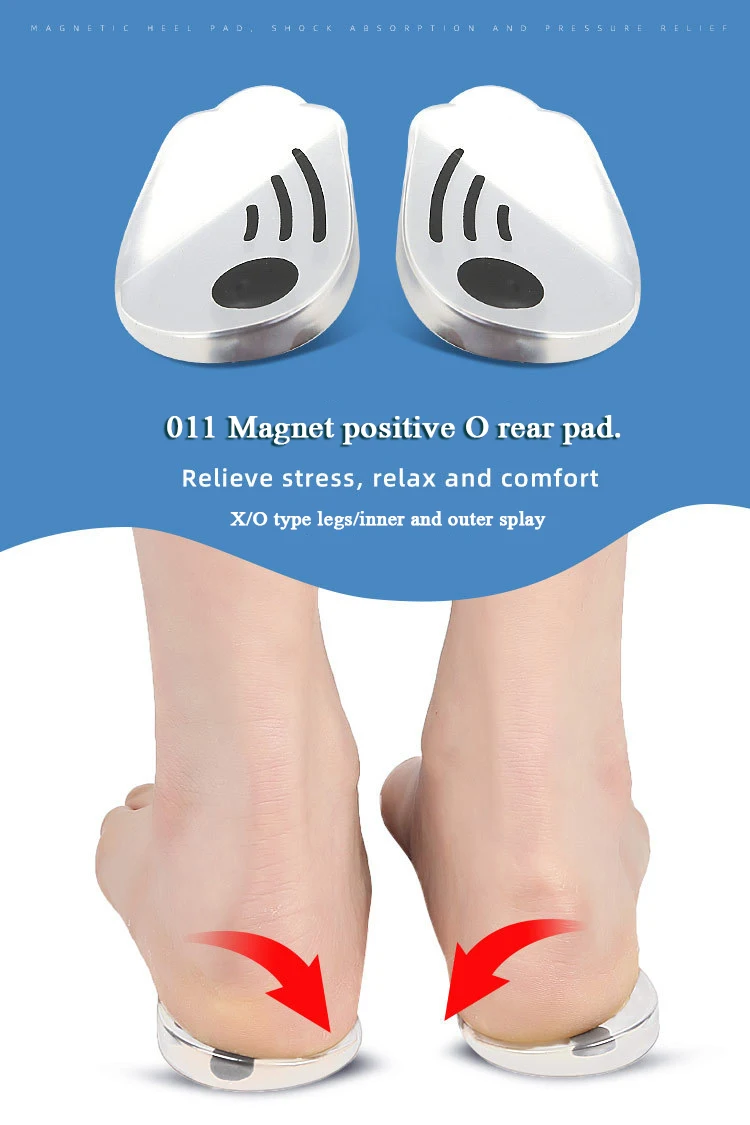 Silicone Gel Orthopedic Insoles for Feet Magnet Massage Insole O/X Leg Type Valgus Varus Correction Plantar Fasciitis Feet Care