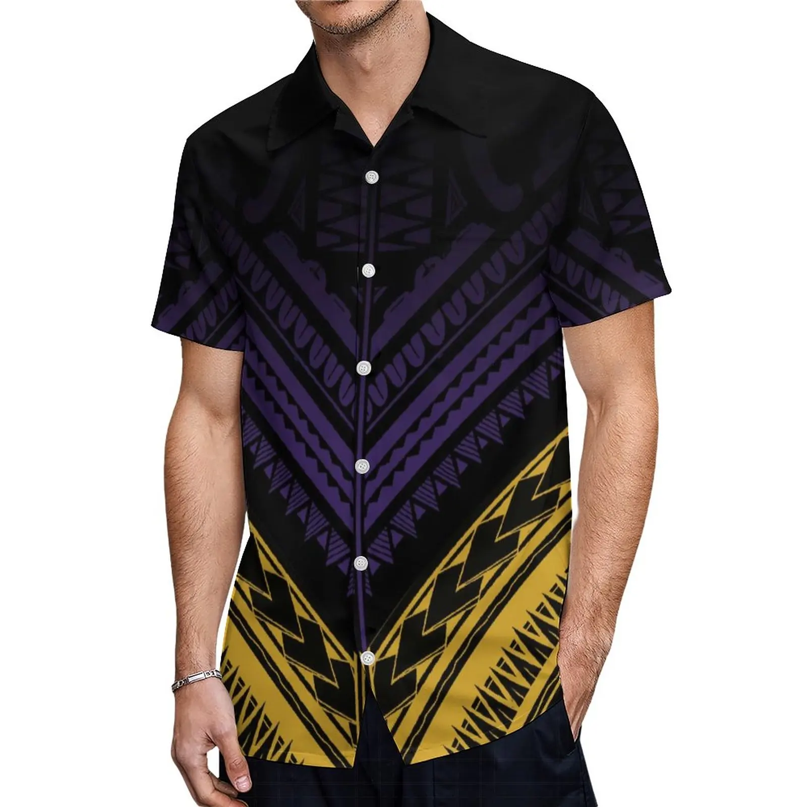 Custom Logo Pacific Island Art Sustainable Ruffle Sleeve Dress Hawaii Tribal Polynesian Hibiscus Sublimation Print Short Dresses