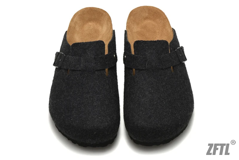 ZFTL Cork Slippers Genuine Leather Round toe slippers Couple slippers Man Outdoor Casual Sandals Women Suede sandals Brand 2025