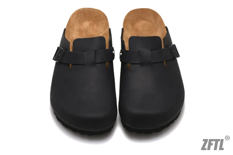 ZFTL Cork Slippers Genuine Leather Round toe slippers Couple slippers Man Outdoor Casual Sandals Women Suede sandals Brand 2025