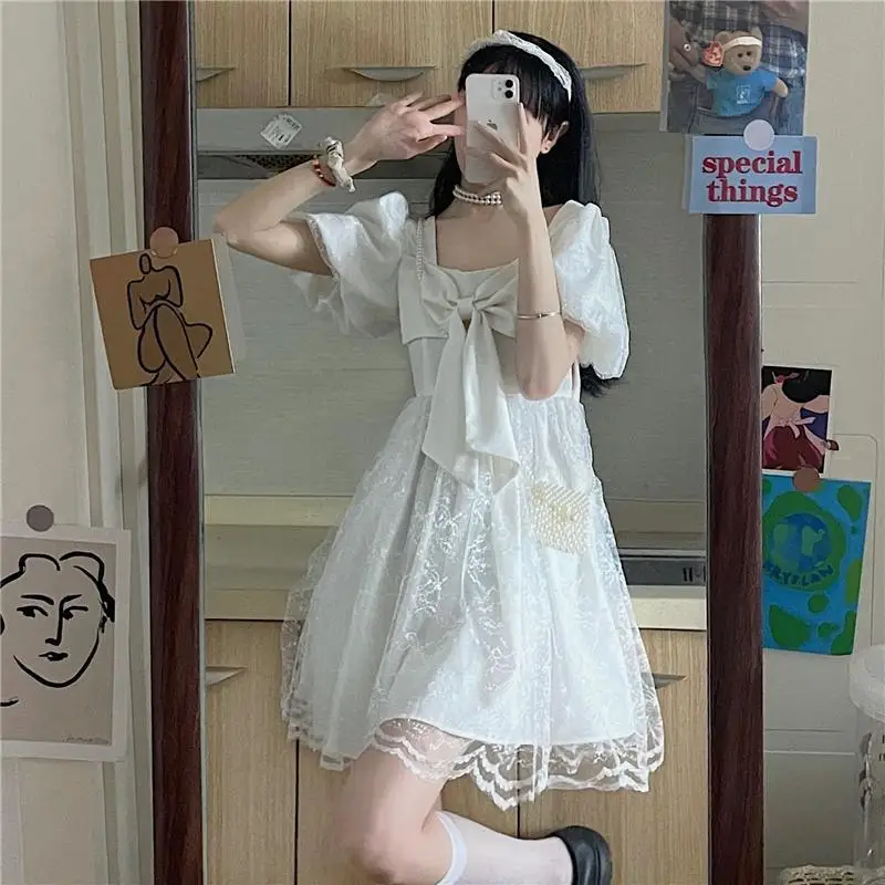 Women Lolita Dress Kawaii Elegant Vintage Dresses 2022 Summer Sweet Cute Fashion Fairy Party Dresses