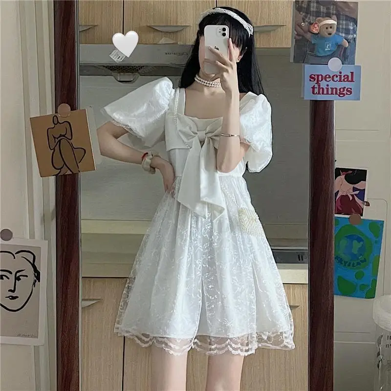 Women Lolita Dress Kawaii Elegant Vintage Dresses 2022 Summer Sweet Cute Fashion Fairy Party Dresses