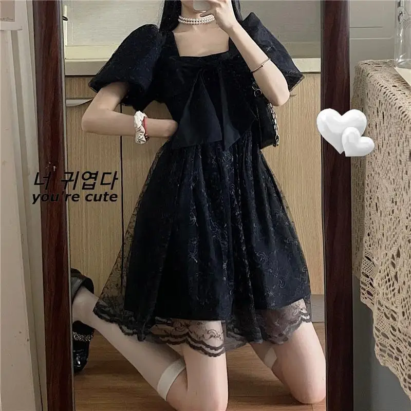 Women Lolita Dress Kawaii Elegant Vintage Dresses 2022 Summer Sweet Cute Fashion Fairy Party Dresses