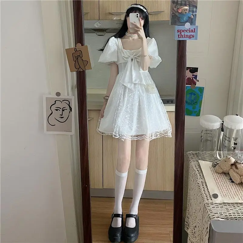 Women Lolita Dress Kawaii Elegant Vintage Dresses 2022 Summer Sweet Cute Fashion Fairy Party Dresses