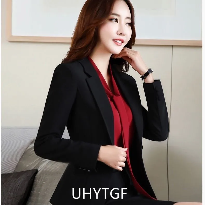 UHYTGF 2022 Fashion Small Blazers Jacket Women's Long-Sleeved Slim Short Tops Female Temperament Casual Spring Coats Ladies 2130