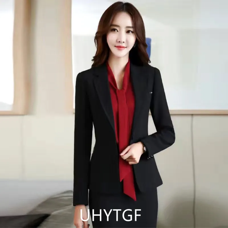 UHYTGF 2022 Fashion Small Blazers Jacket Women's Long-Sleeved Slim Short Tops Female Temperament Casual Spring Coats Ladies 2130