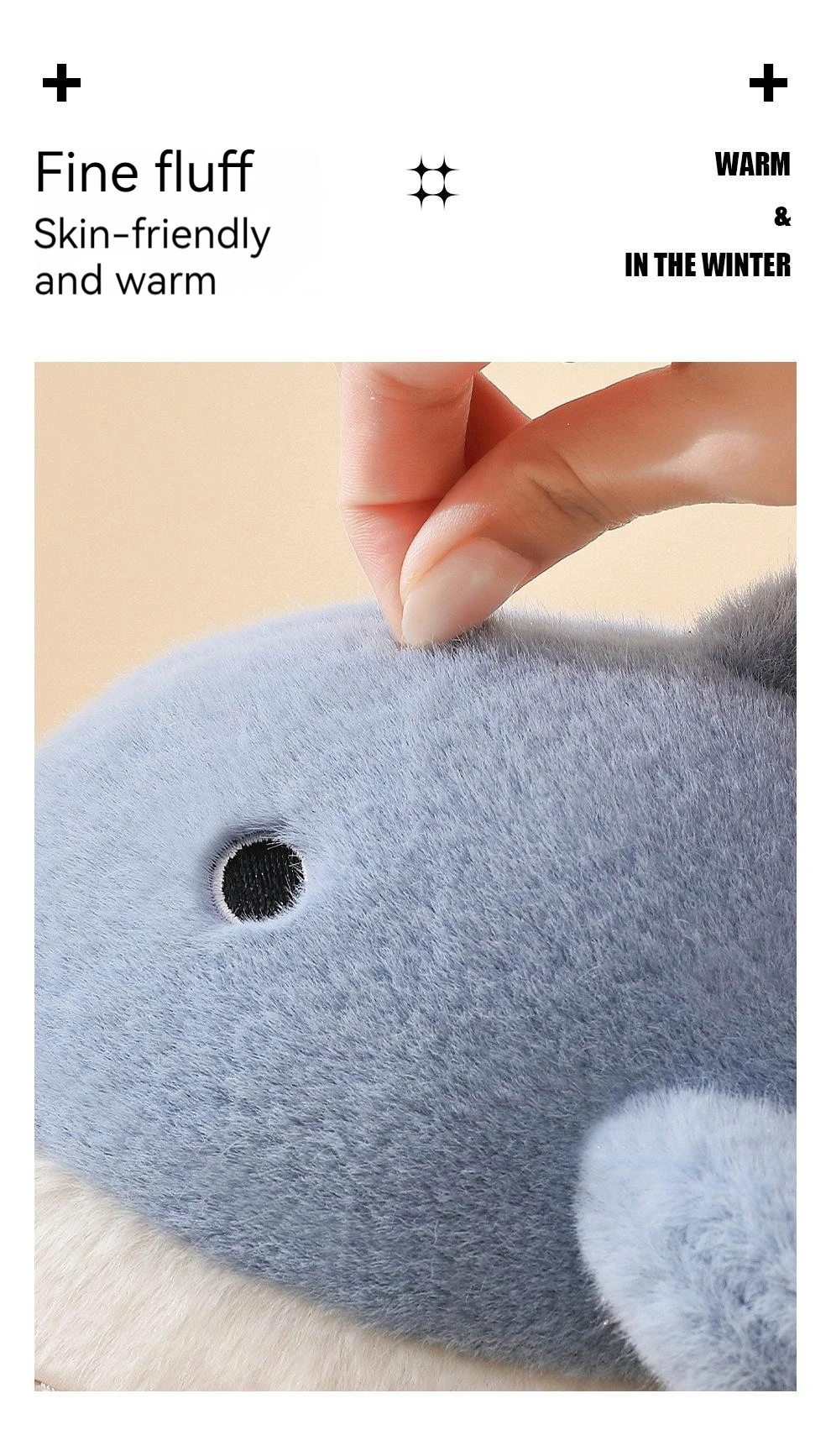 Cute Shark Cotton Slippers Women's Autumn And Winter Home Indoor Non-slip Warm Thick Bottom Household Couple Wool Slippers