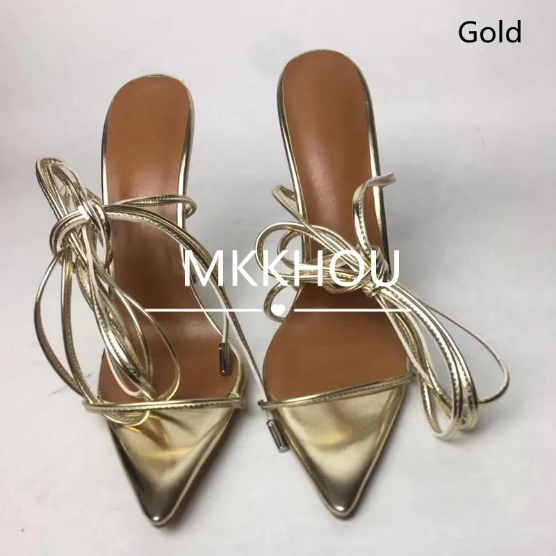 MKKHOU Fashion Sandals Women New Roman Ankle Strap Sexy Straps Cross Stilettos 12cm High Heels Summer Modern Shoes Large Size