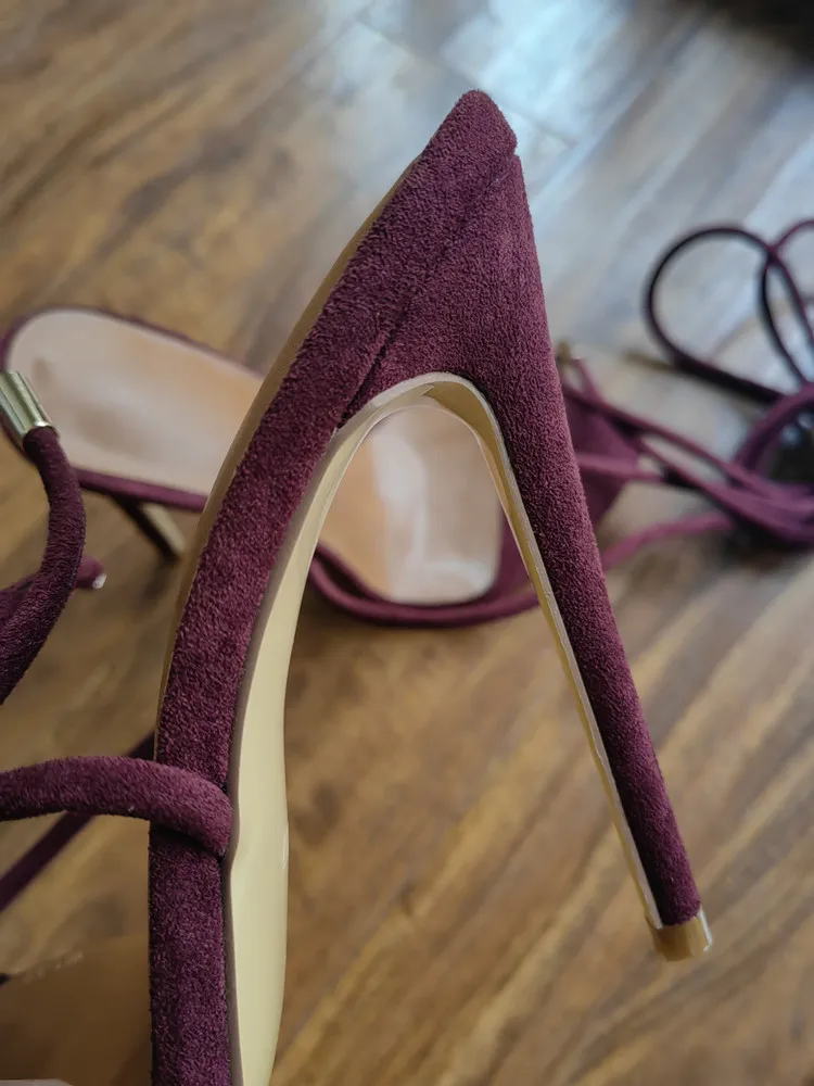 MKKHOU Fashion Sandals Women New Roman Ankle Strap Sexy Straps Cross Stilettos 12cm High Heels Summer Modern Shoes Large Size