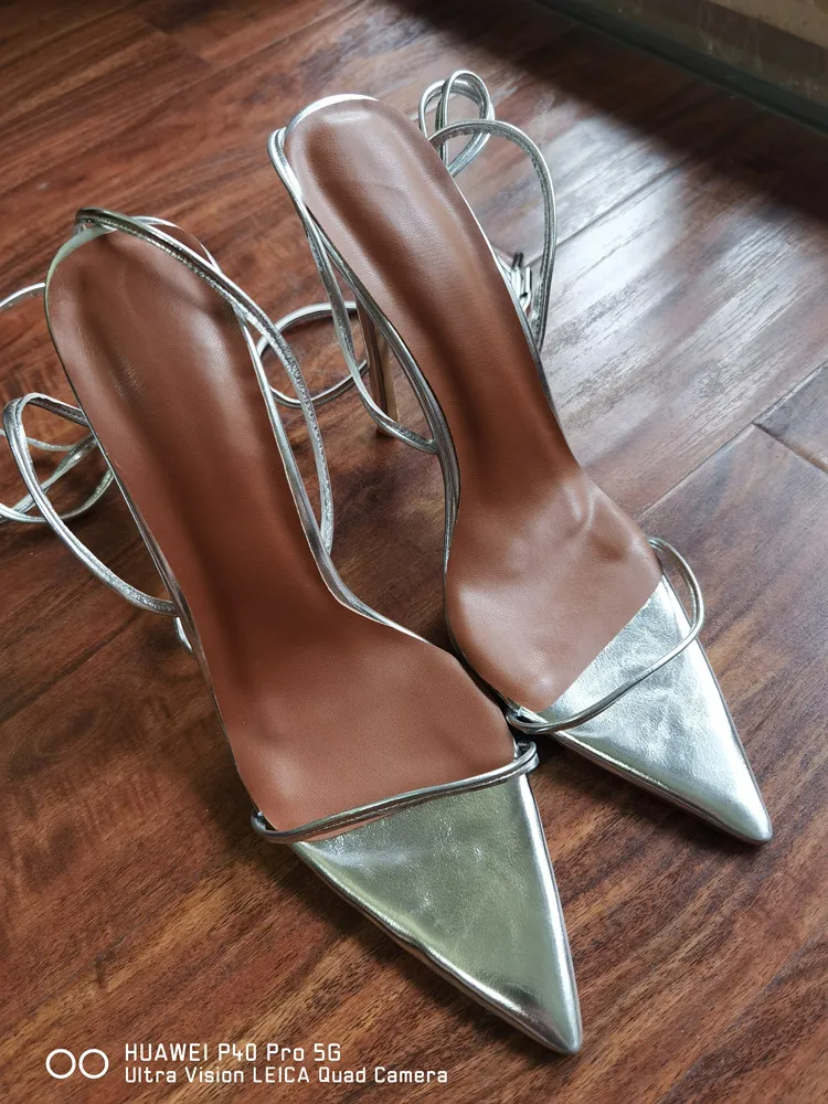 MKKHOU Fashion Sandals Women New Roman Ankle Strap Sexy Straps Cross Stilettos 12cm High Heels Summer Modern Shoes Large Size