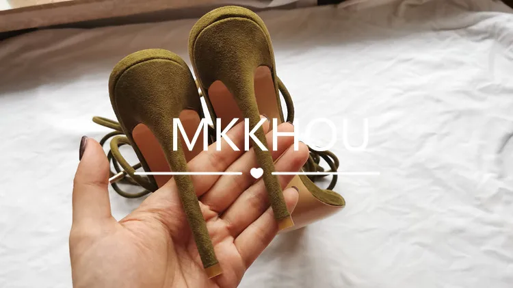 MKKHOU Fashion Sandals Women New Roman Ankle Strap Sexy Straps Cross Stilettos 12cm High Heels Summer Modern Shoes Large Size
