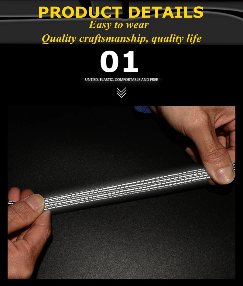 Elastic Shoelaces Reflective No Tie Shoelace Child Adult Unisex Convenient Quick Lock Lazy Laces Metal Tip Round Shoe Lace
