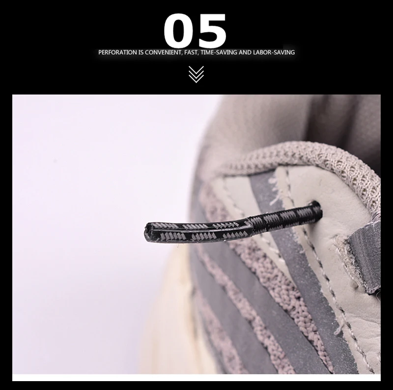 Elastic Shoelaces Reflective No Tie Shoelace Child Adult Unisex Convenient Quick Lock Lazy Laces Metal Tip Round Shoe Lace