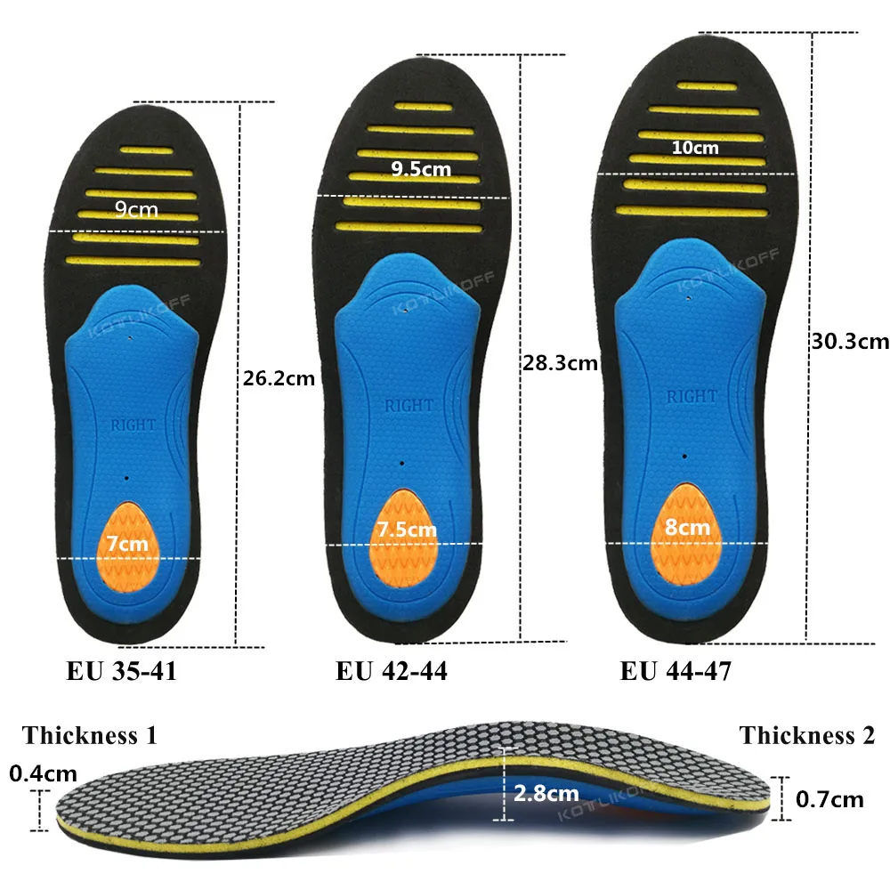 KOTLIKOFF EVA Orthopedic Insoles For Feet Arch Support Shoes Sole Orthotic Flat Feet Sport Shoe Pad Insert Cushion Unisex