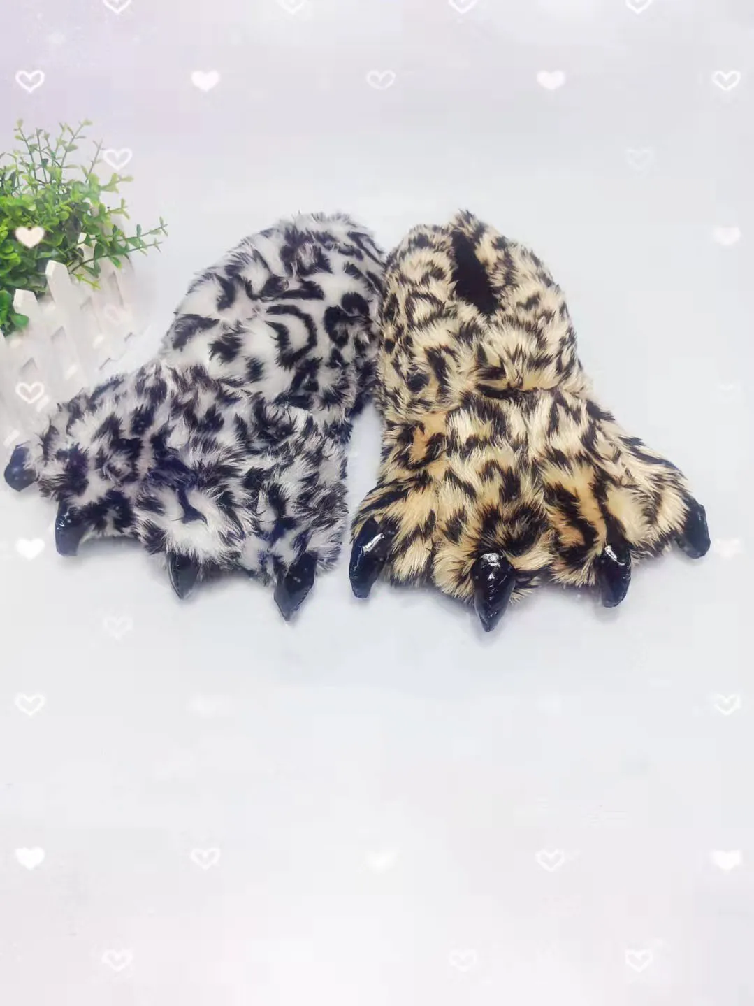 Soft Furry Slippers For Home Man Plush Fuzzy Home Shoes Slippers For Boys Funny Animal Slides Men's Bear Paw Slippers Cosplay