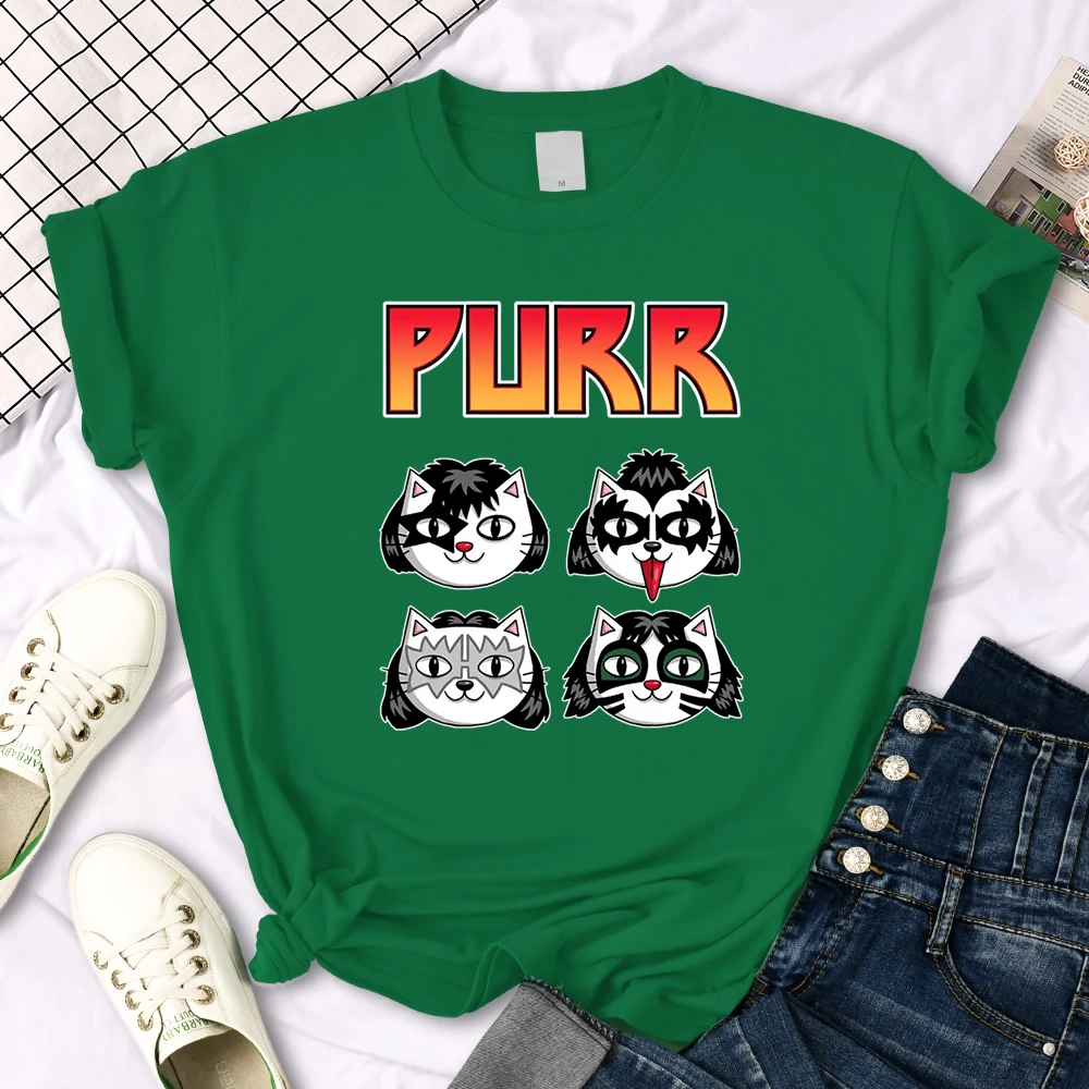 Cat Printing Female T-shirts Fashion Style Clothes Oversize T-shirt Harajuku Basic Clothing Summer Spring Gothic Women Tshirts