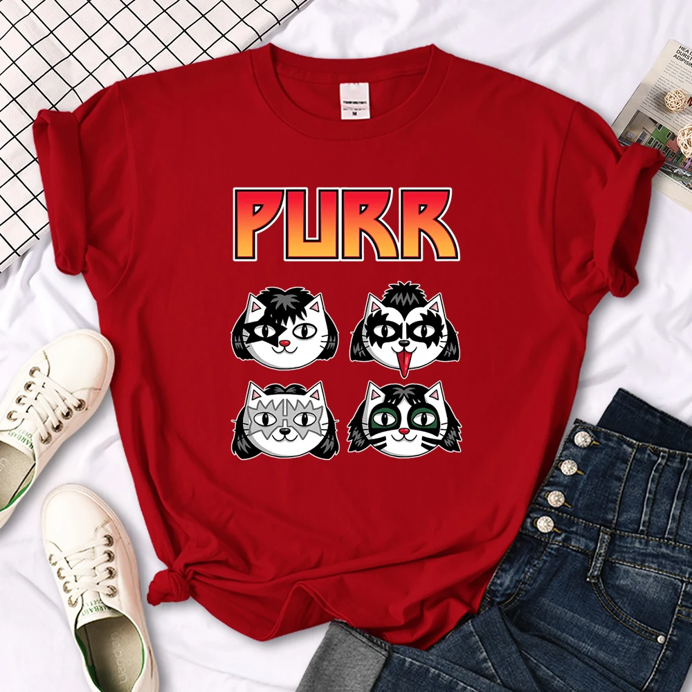 Cat Printing Female T-shirts Fashion Style Clothes Oversize T-shirt Harajuku Basic Clothing Summer Spring Gothic Women Tshirts