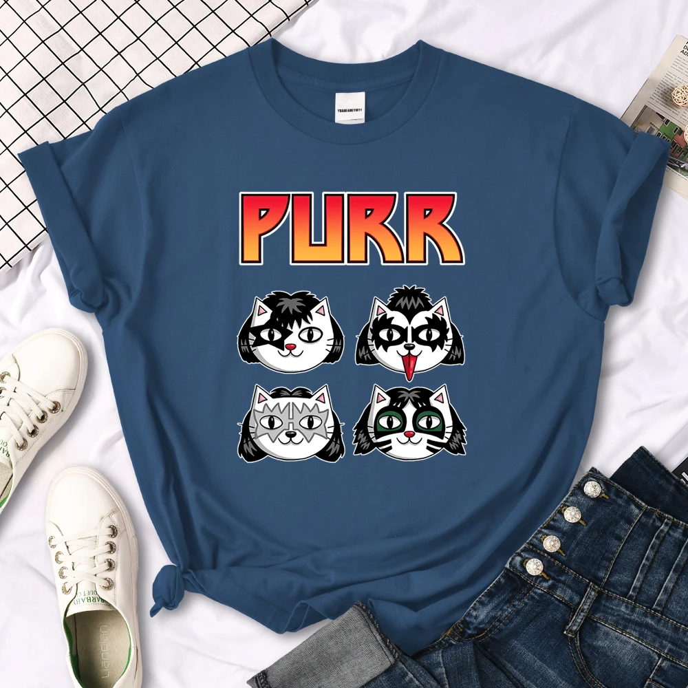 Cat Printing Female T-shirts Fashion Style Clothes Oversize T-shirt Harajuku Basic Clothing Summer Spring Gothic Women Tshirts