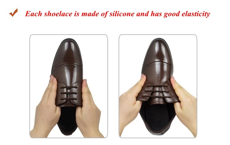 12pcs/set Leather Silicone Shoelaces Sneakers Shoes lace Lazy No Tie Shoelaces Elastic Silicone Shoelace Suitable Unisex Laces