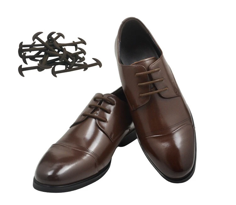 12pcs/set Leather Silicone Shoelaces Sneakers Shoes lace Lazy No Tie Shoelaces Elastic Silicone Shoelace Suitable Unisex Laces