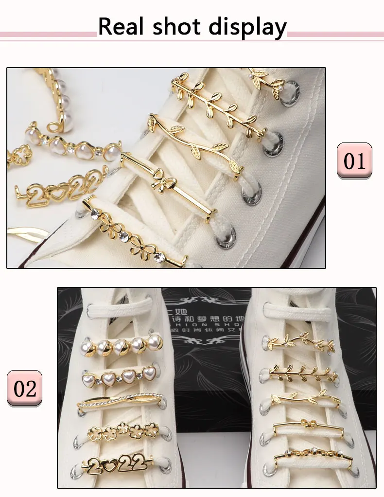 1 Pc Rhinestone Pearl Shoelace Decor Clips, Shiny Decorative Buckle Charms, DIY Shoe Accessories for Women Girls Sneakers