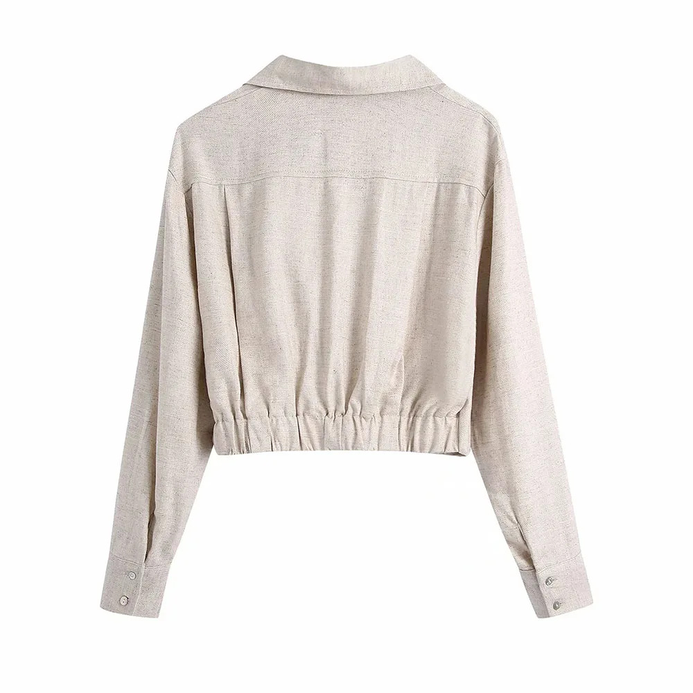 2021 Summer Women gray TurnDown Collar Long sleeve slim short shirt Female Side Slit Folds skirt Ladies casual Two pieces set