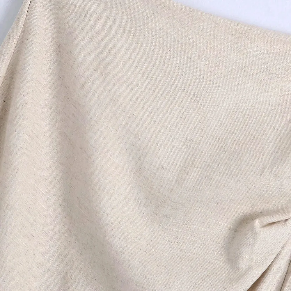 2021 Summer Women gray TurnDown Collar Long sleeve slim short shirt Female Side Slit Folds skirt Ladies casual Two pieces set