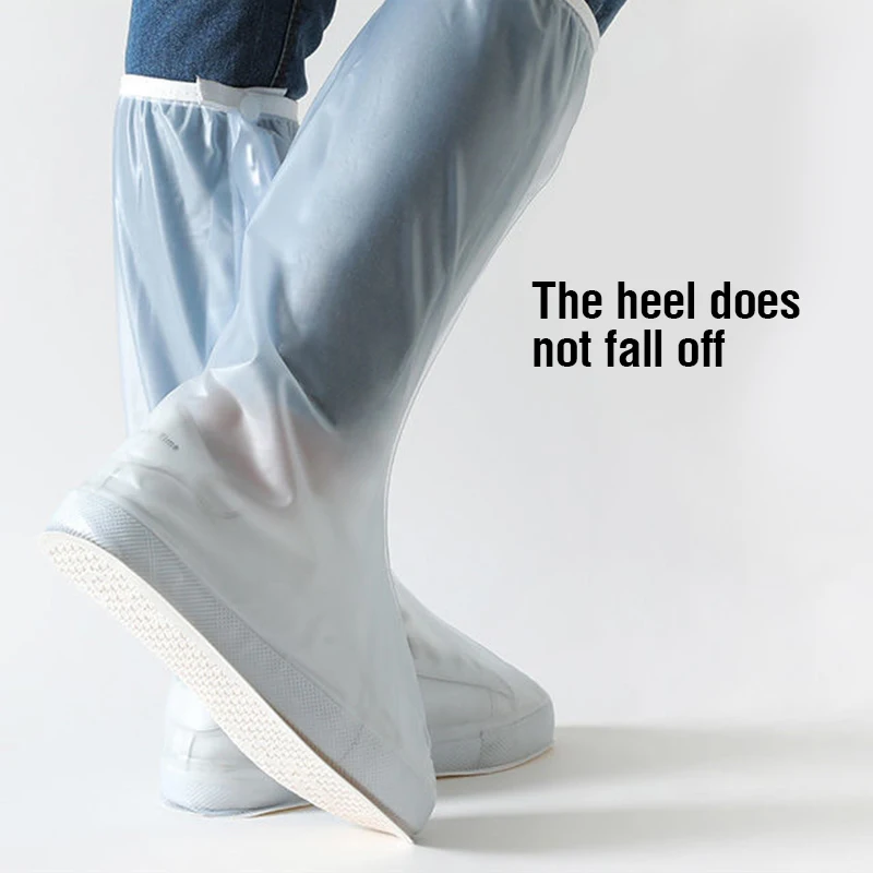 2023 New High Tube Waterproof Shoe Cover Long Length Slip-resistant Zipper Rain Boots Overshoes Waterproof Rainy Days Useful