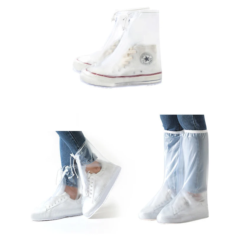 2023 New High Tube Waterproof Shoe Cover Long Length Slip-resistant Zipper Rain Boots Overshoes Waterproof Rainy Days Useful