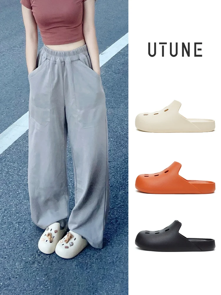 UTUNE Mules Slippers For Men shoes woman 2026 trend Outdoor Slippers Indoor Sandals Slides EVA Soft Non-slip Cozy Cloud Feeling