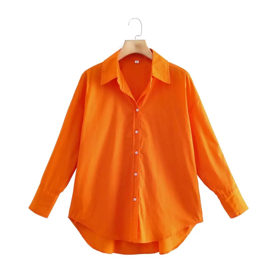 Zevity New Women Simply Candy Color Casual Slim Poplin Shirts Office Ladies Long Sleeve Blouse Roupas Chic Chemise Tops LS9405