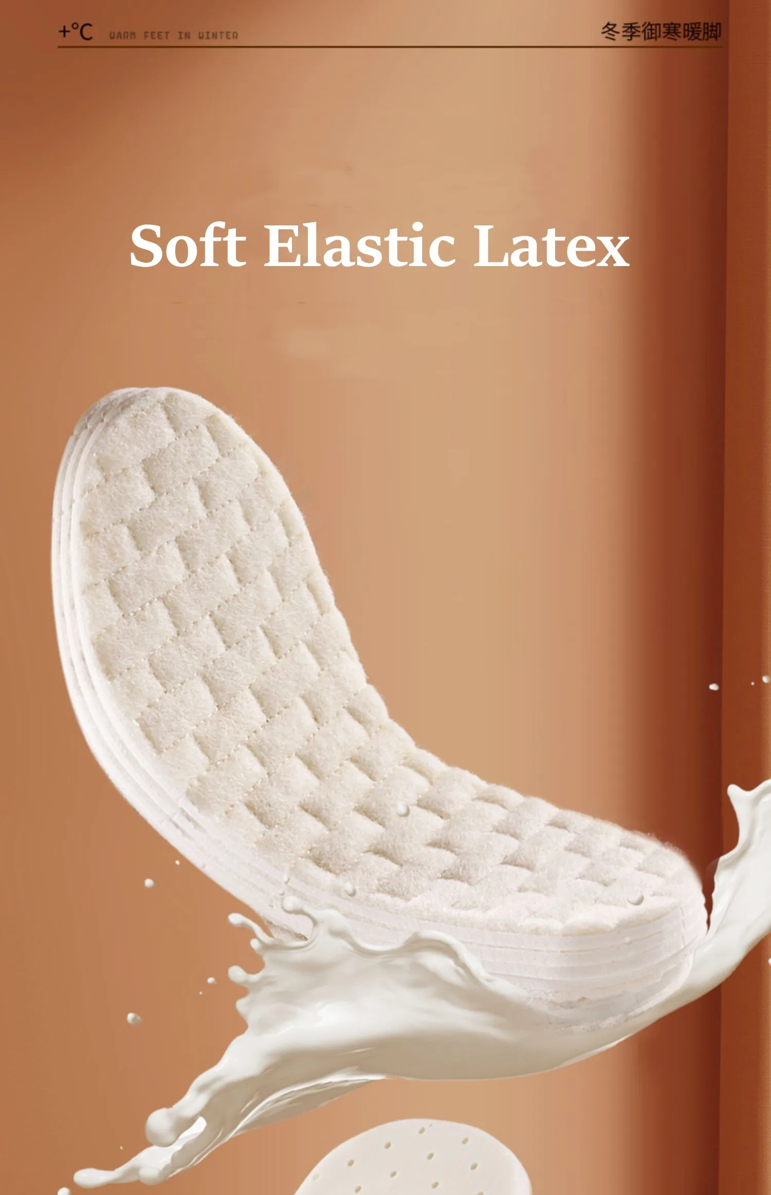2023 New Wool Latex Insoles for Shoes Winter Warm Plush Snow Boots Shoe Sole Shoe Inserts Sports Insole for Feet Heating Pads