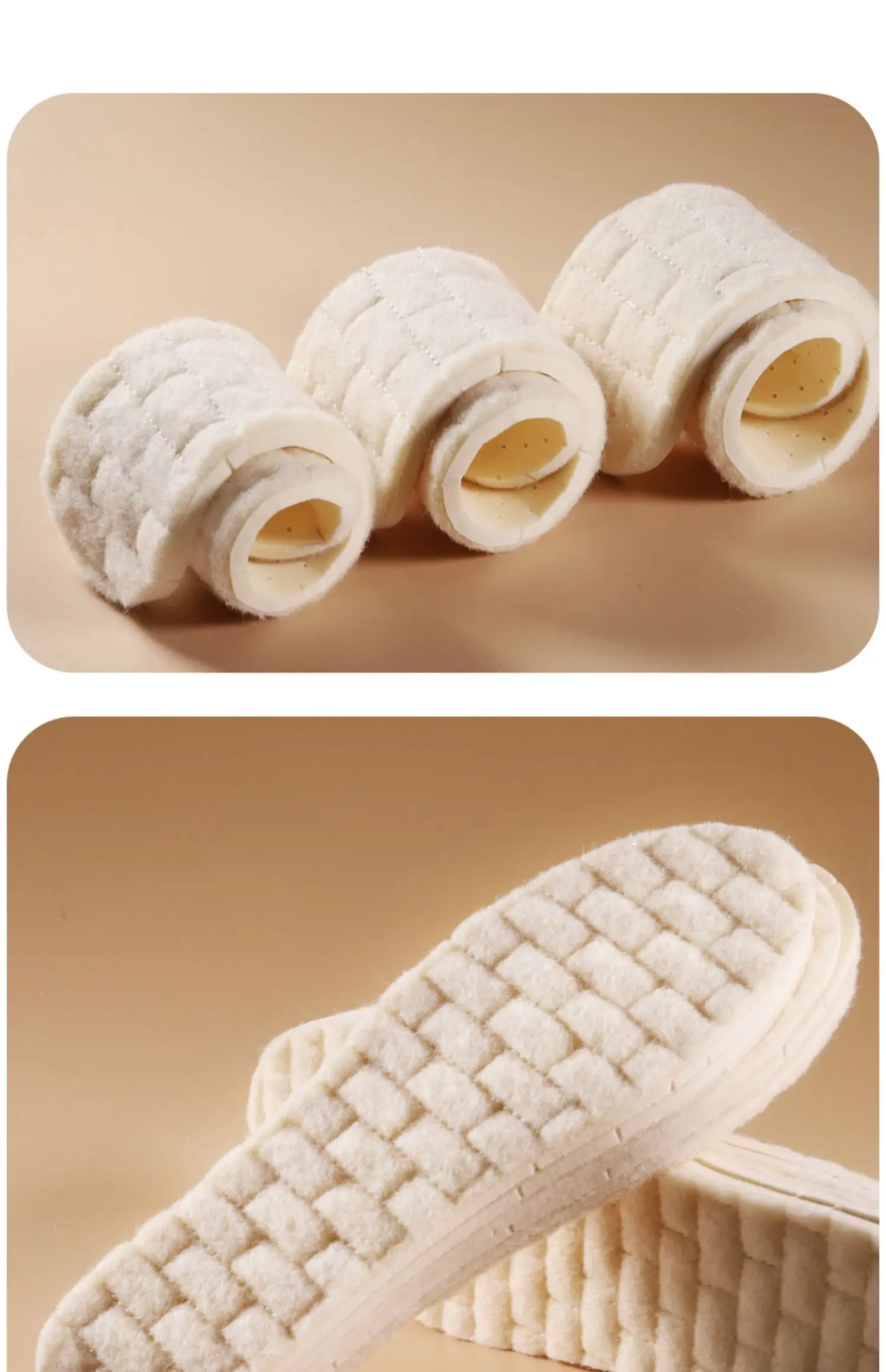 2023 New Wool Latex Insoles for Shoes Winter Warm Plush Snow Boots Shoe Sole Shoe Inserts Sports Insole for Feet Heating Pads