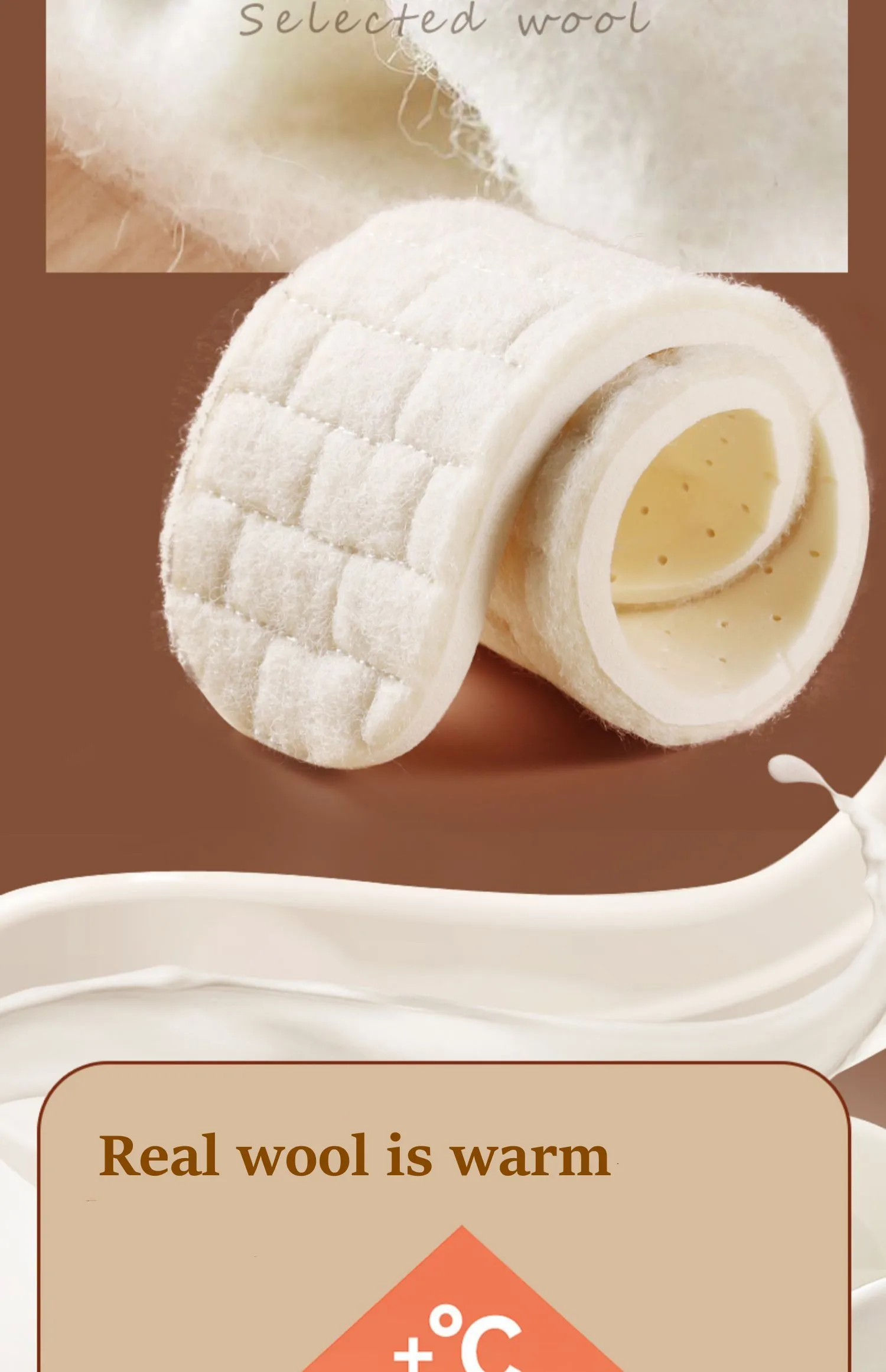 2023 New Wool Latex Insoles for Shoes Winter Warm Plush Snow Boots Shoe Sole Shoe Inserts Sports Insole for Feet Heating Pads