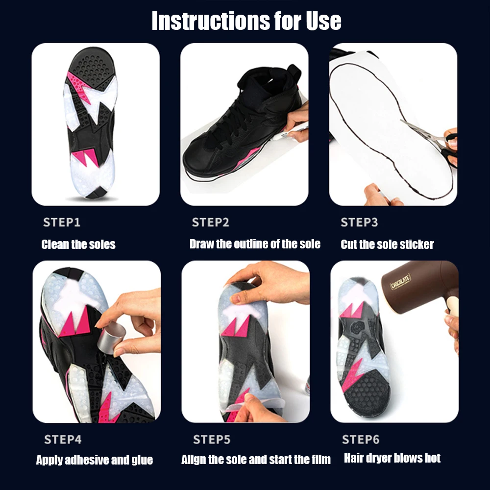 Shoe Sole Protector for Sneakers Men Women High Heels Outsole Non-slip Wear Resistance Shoes Repair Self-adhesive Soles Stickers